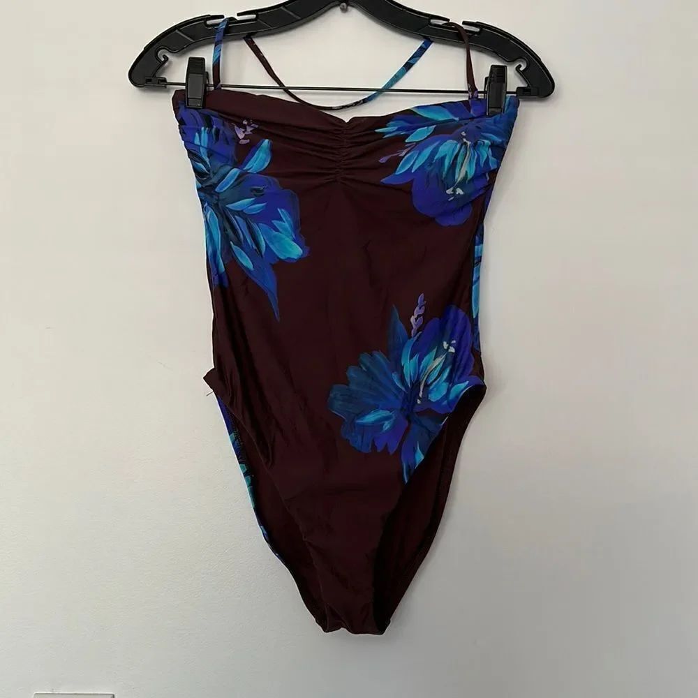 🚨Bcbgmaxazria brown and blue tropical one piece